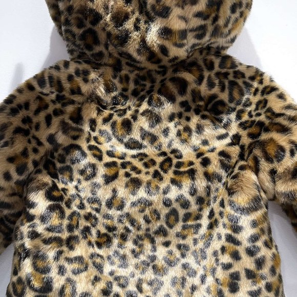 Baby Gap - Girls Cheetah/Leopard faux-fur jacket with ears on hood, Size 2, NWOT - Picture 4 of 4